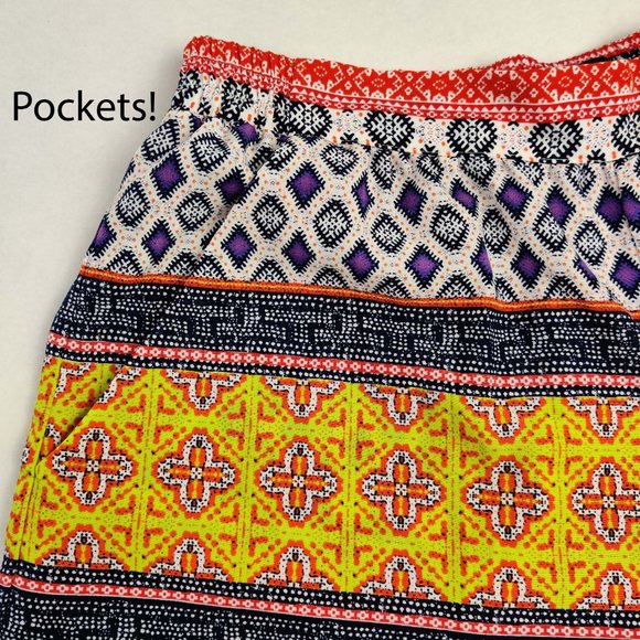 SANCTUARY Shorts w/ Pockets Colorful Boho Print S - Picture 2 of 12